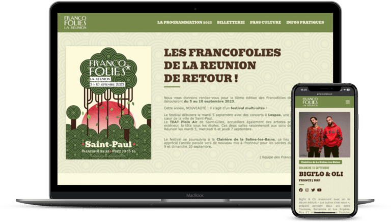 Refonte site internet Francofolies Réunion 2023
