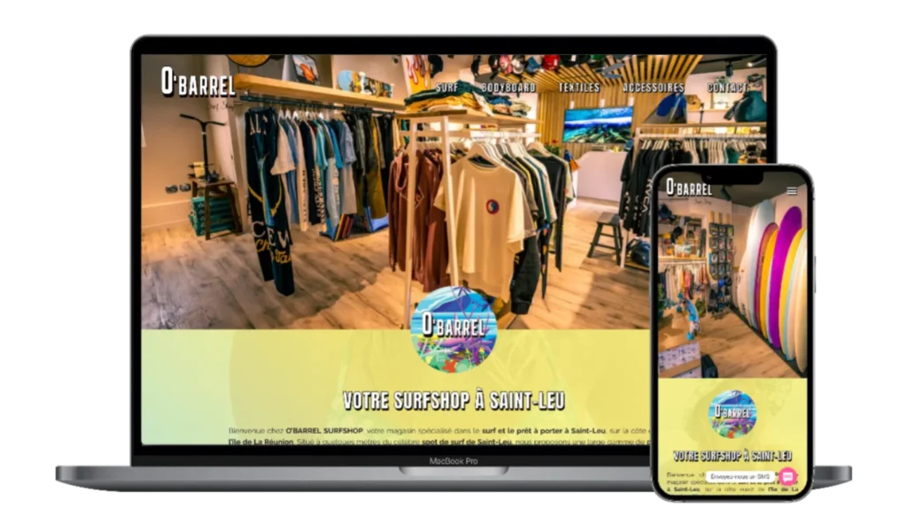 Maquette du site internet O'Barrel